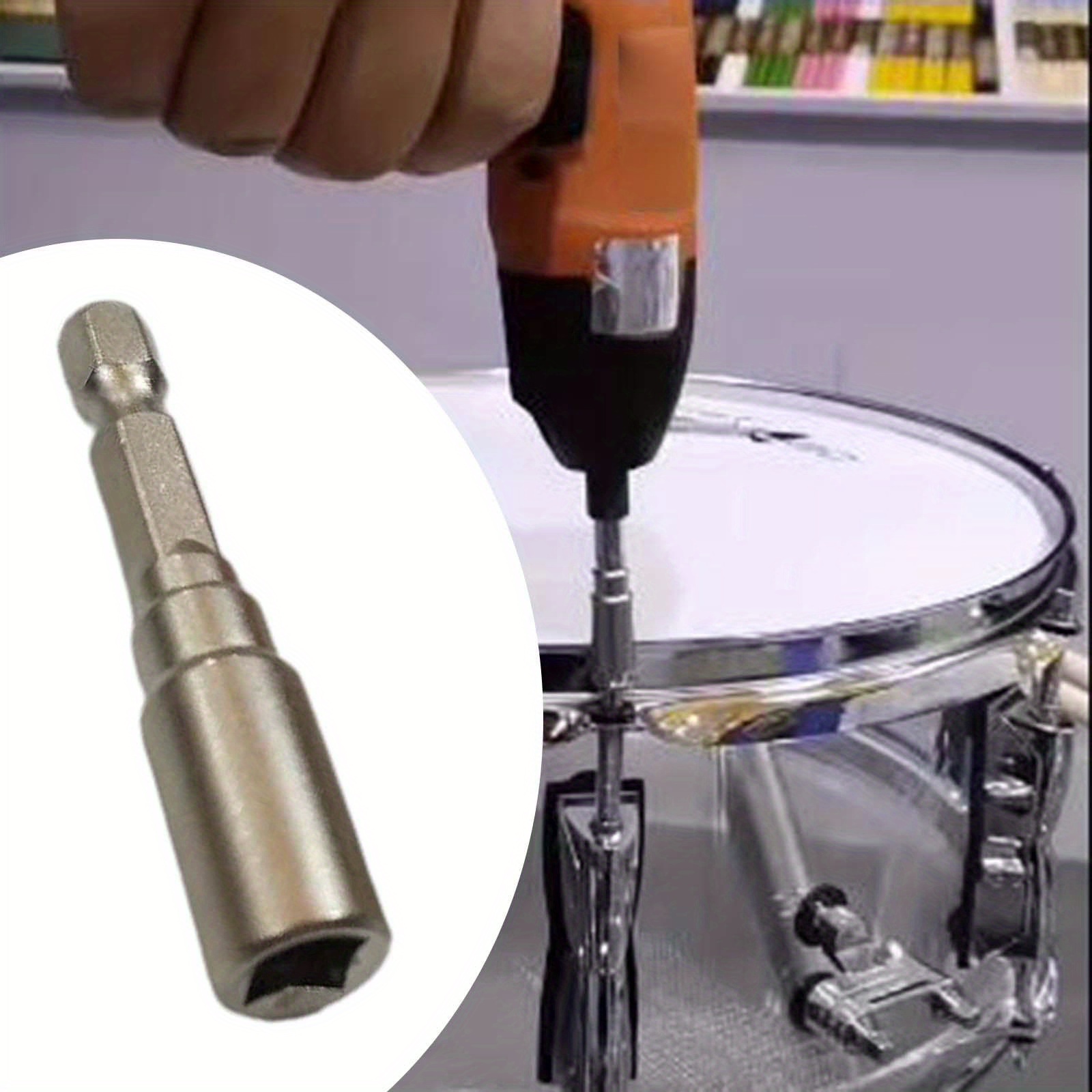 

Easy-tune Drum Key Drill Bit - Durable Alloy, Rust-resistant, Fits Most Hand Drills & Screwdrivers - Perfect For Quick Drum Head & Lug Changes