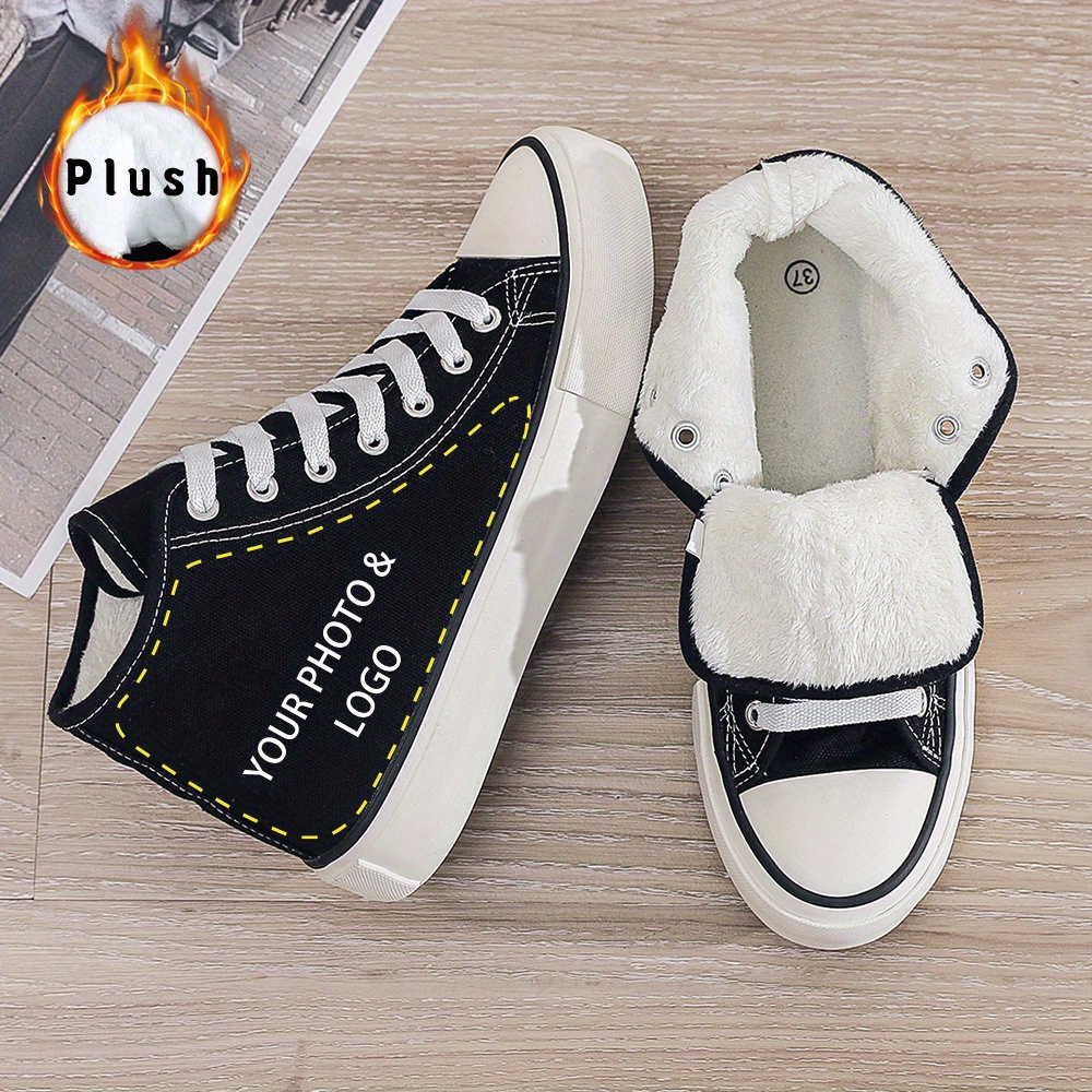 

[customized] Full Print-s002-1-unisex Black And White Canvas Shoes Casual Sports Shoes Skateboard Shoes Lace-up Campus Casual Style 4 Seasons