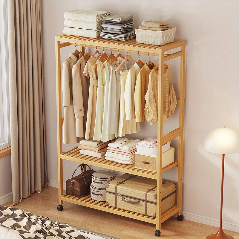 NEW Portable Closet Wardrobe Clothes Garment Rack Navy Fabric Storage Heavy Duty