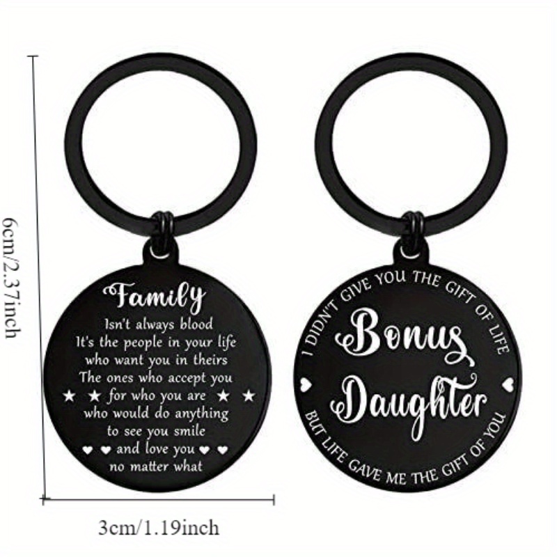 

Stainless Steel Keychains: 'bonus Son/daughter' - A Heartfelt Gift For Parents To Give Their