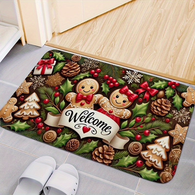 

Christmas Gingerbread For Man Non-slip Floor Mat - Machine Washable, Home, Office & Outdoor Decor