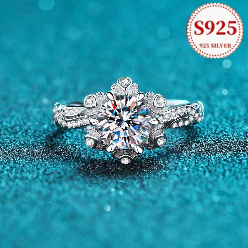 

925 Sterling Silver Sparkling Zirconia Ring, Perfect Gift For Ladies' Engagement And Wedding Rings, Living Bar Jewelry