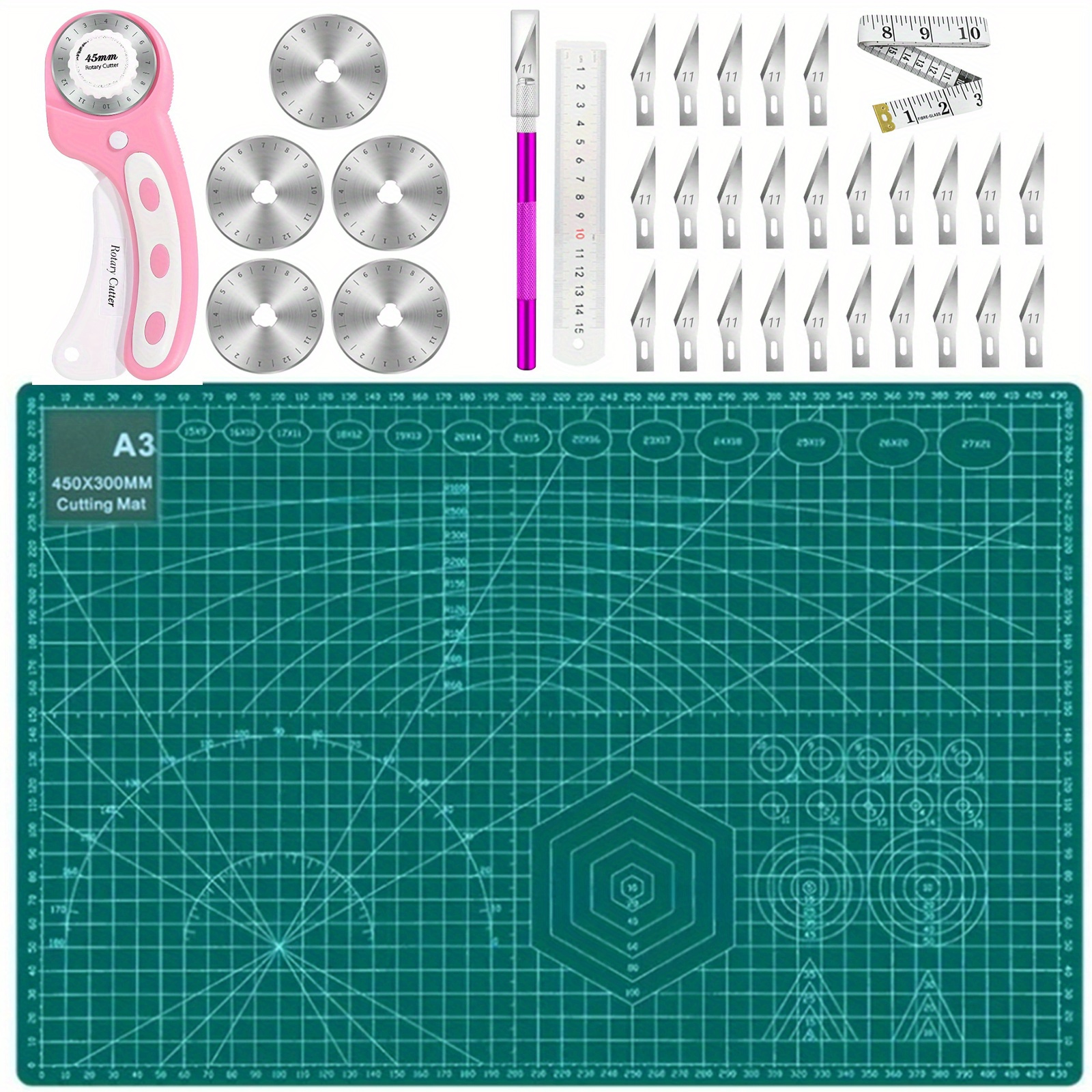 

1pc A3 Cutting Mat Cuttter, Knife Set, For Quilting Sewing Scrapbooking