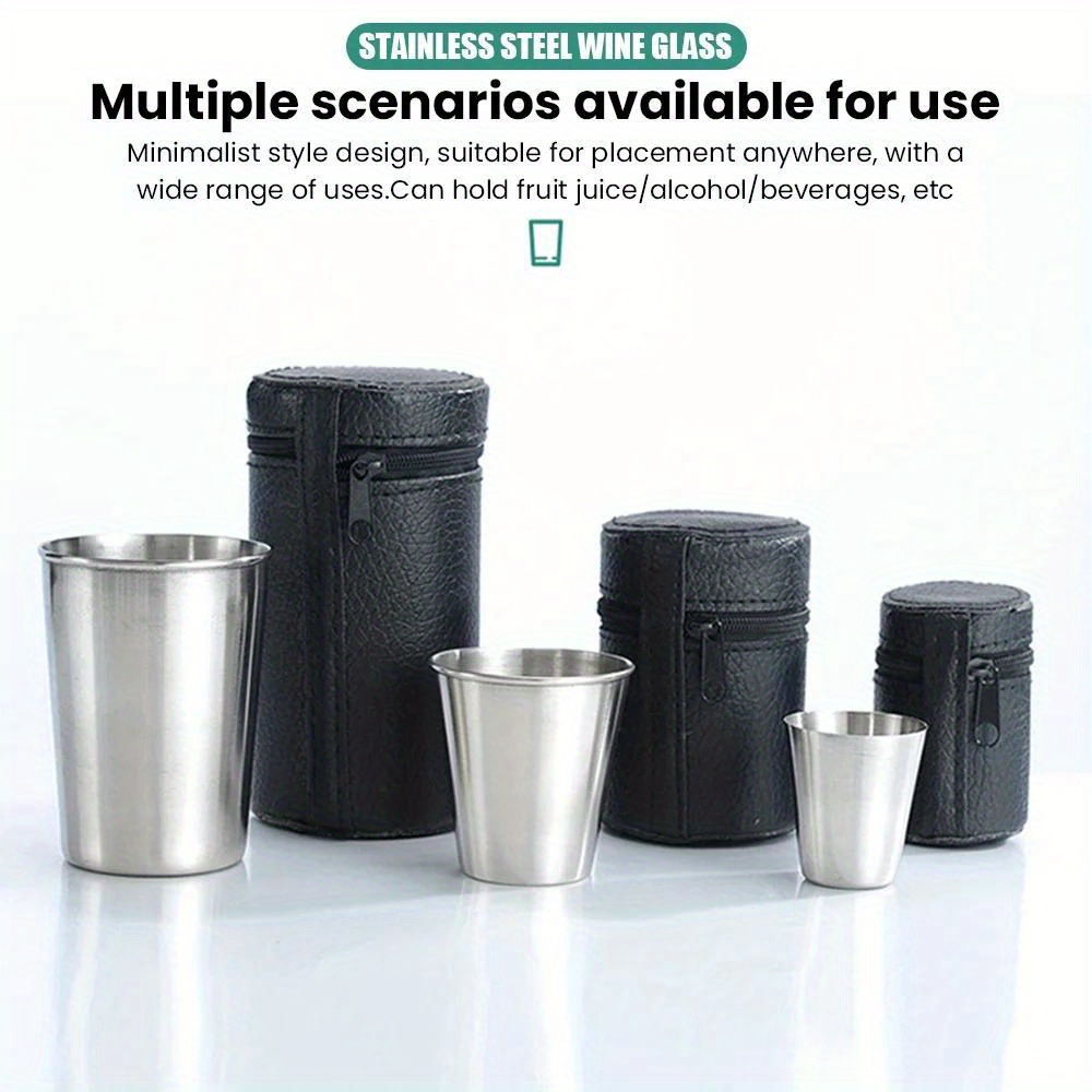 30 70 170ml 4pcs stainless steel bullet mug   mug with cup holder espresso mug bar mug details 0