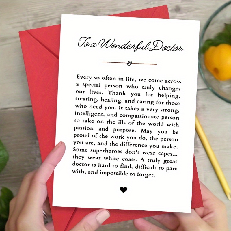 

Express Gratitude With A Heartfelt Doctor Thank You Card: A Creative Appreciation Gift For Nurses, Positive Quotes, And People