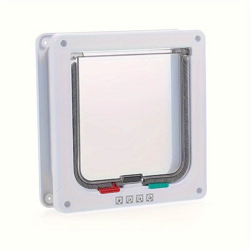 Image of 1pc 4 Way Lockable Clamshell Pet Door, Pet Safety Products, Cat Products Cat Door Can Control The Of Access