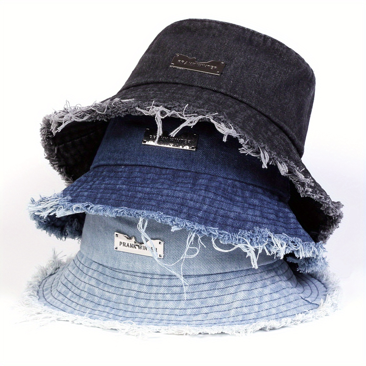 

1pc Men's Denim Bucket Hat, Outdoor Sport Sunscreen Leisure Hat For Spring Autumn Travel