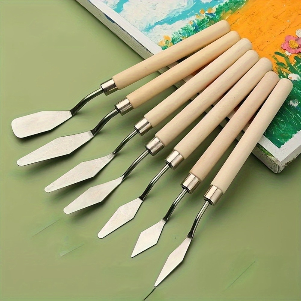 7pcs Metal Oil Painting Scraper Palette Art Tools Set