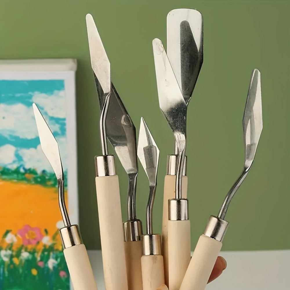 7pcs Metal Oil Painting Scraper Palette Art Tools Set