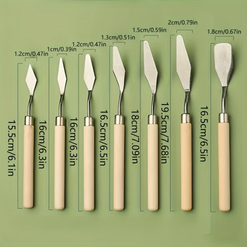 7pcs Metal Oil Painting Scraper Palette Art Tools Set