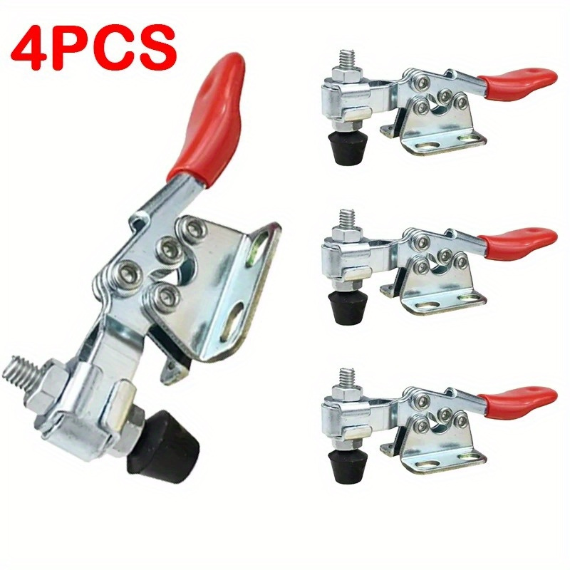 TEMU 4pcs Gh-201 Release Toggle Clamps - 59.52lb Holding , Horizontal & Vertical Use For Woodworking, Engraving & - Durable Zinc Plated Iron