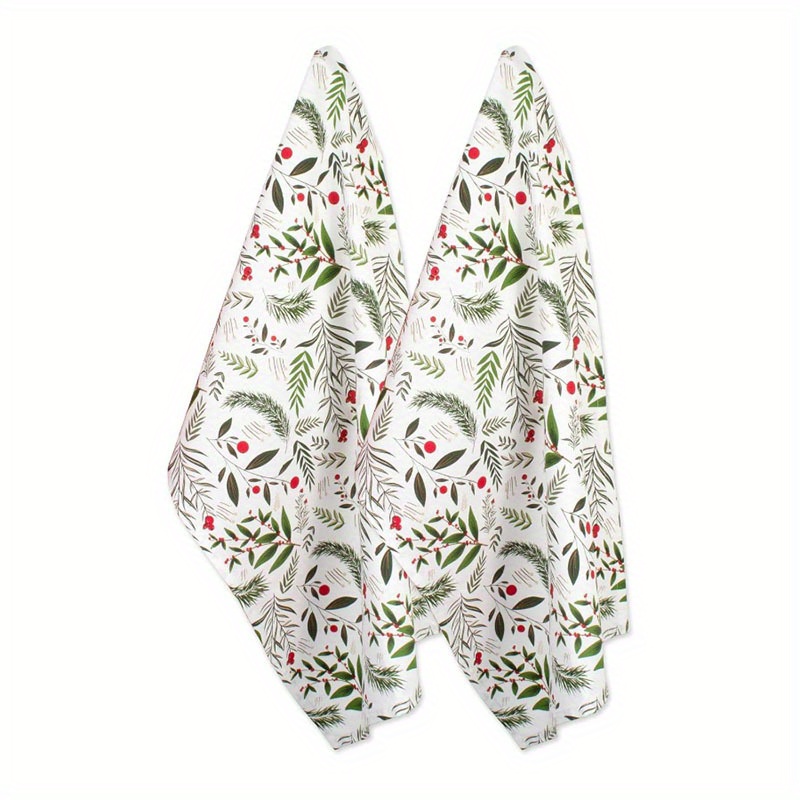 

2pcs Christmas Kitchen Towel Set - Ultra Soft Microfiber, Festive For Cooking & Cleaning, 18x28 Inches