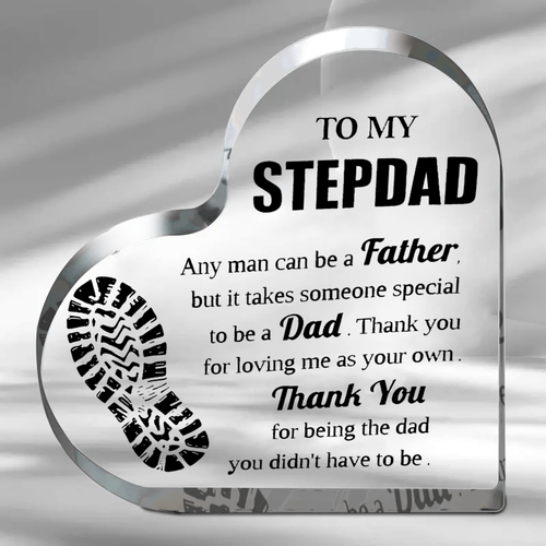 2d flat high quality acrylic stepfather gift 3 94x3 94 inches desk plaque fathers day gift reward dad indoor outdoor use no power required statues 2d flat