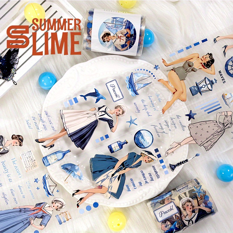 Image of 2m Lady Pet Washi Tape Special Oil Masking Tape 3d Crystal Ink Decorative Stickers For Planner Scrapbooking Journal Stationery