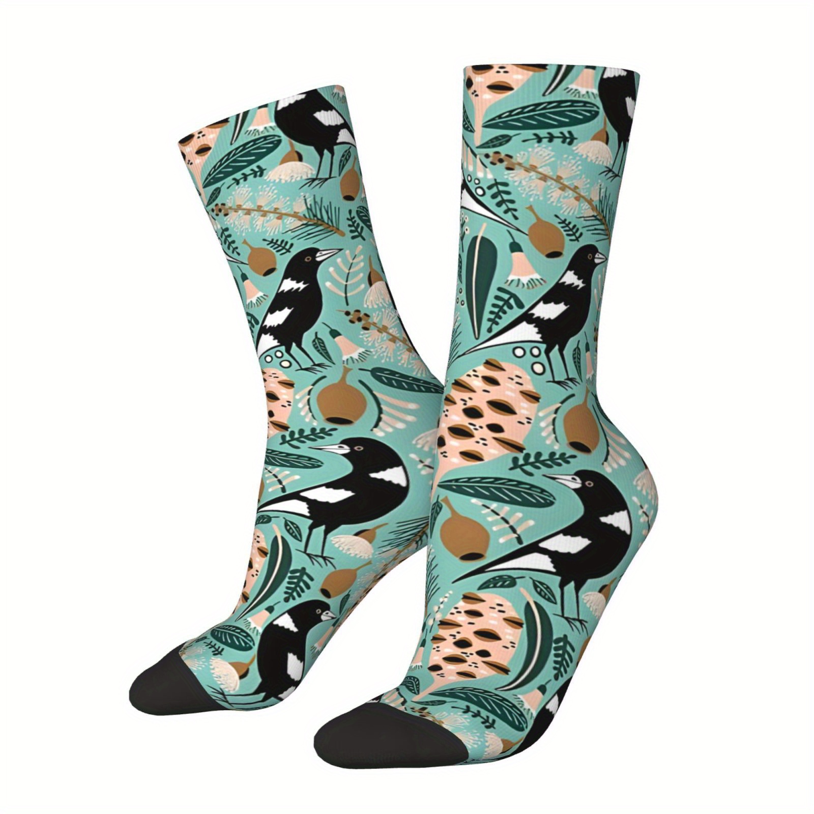 

Funny Hip Hop Print Socks, Novelty Crew Socks For , Breathable Polyester