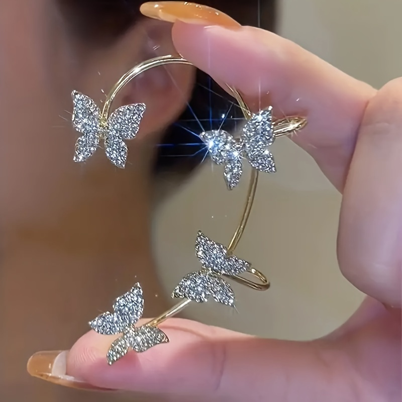 Butterfly Ear Cuffs Climber Earrings Set, 2PCS