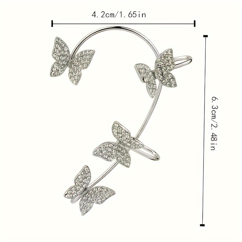 Butterfly Ear Cuffs Climber Earrings Set, 2PCS