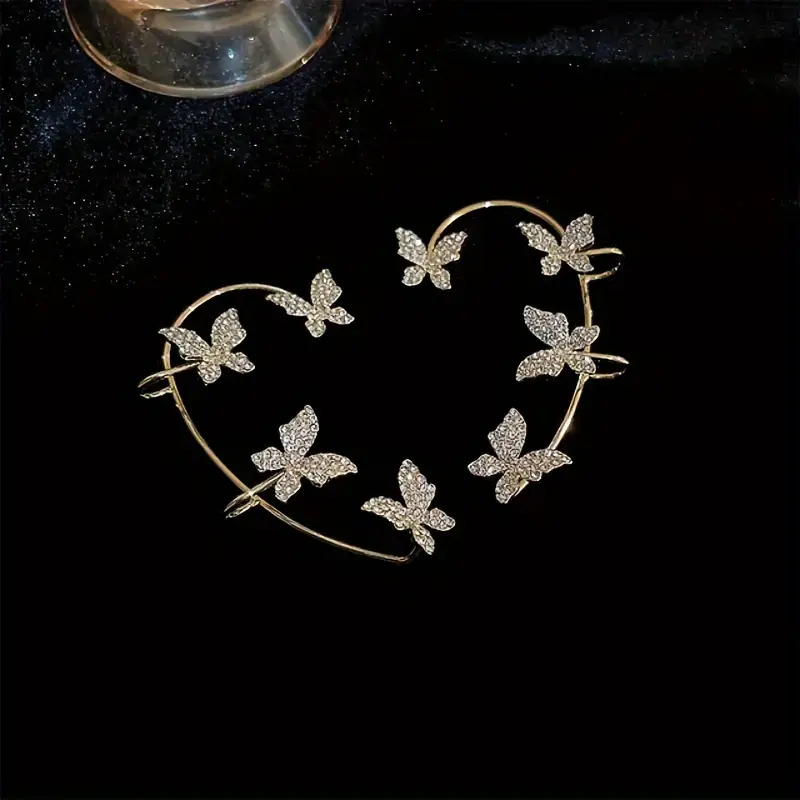 2pcs set earrings ear cuffs climber wrap around earrings for women fairy right left no piercing ear clip silvery ear jewelry gift Product details 7
