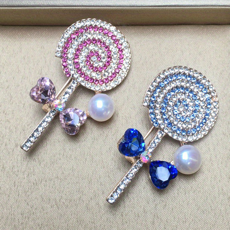 

1pc Fashionable Lollipop Brooch Pin, Zinc Alloy Cartoon Design, No Power Required, Clothing Accessory Jewelry, Collar, Chest Decoration