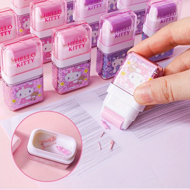 

Set Of 2 Sanrio Hello Kitty Roller Erasers, A Creative Tool For Correcting , Students And A Great Gift For The Back-to-.