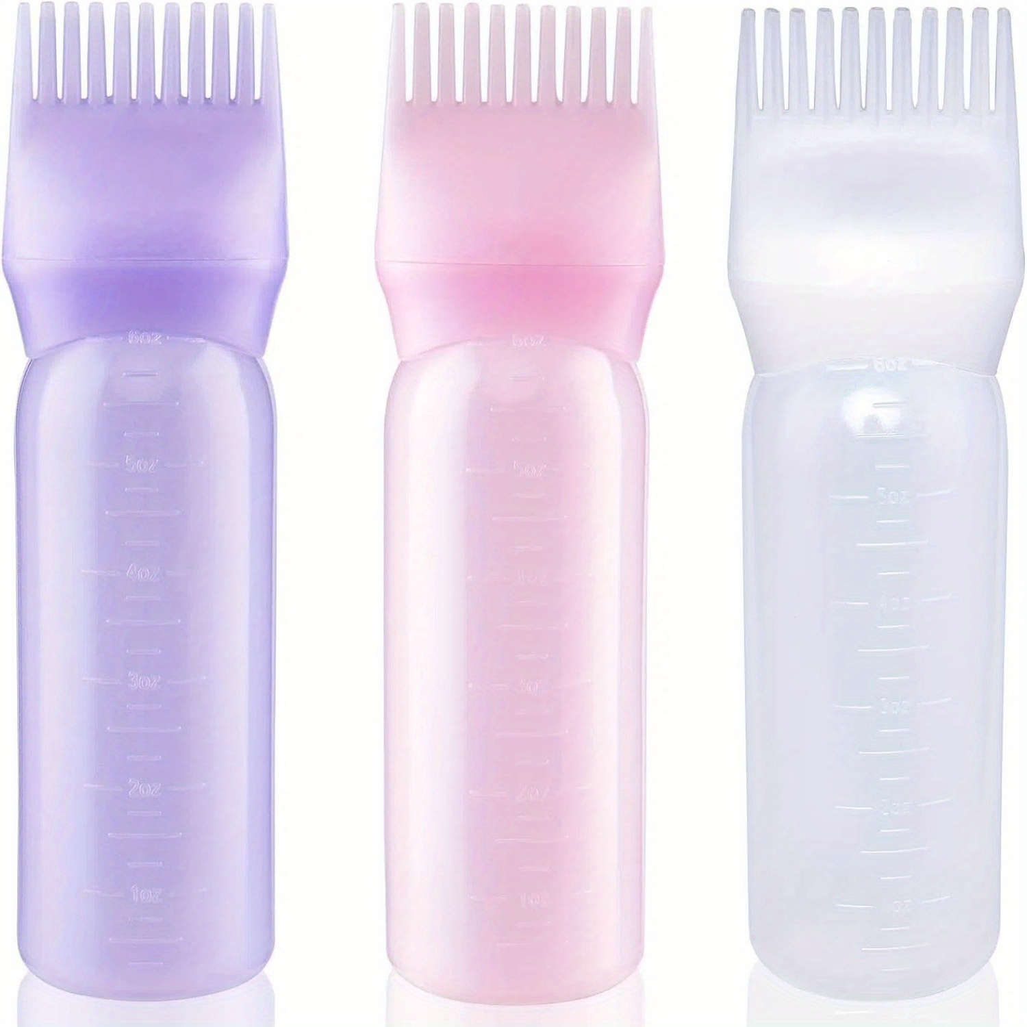 E-shop 3er-Set, Wurzelkamm-Applikatorflasche mit großem Fassungsvermögen – 177 ml (6 Ounce), Kühlschrankgeeignet, geruchsneutral, rechteckiger Behälter