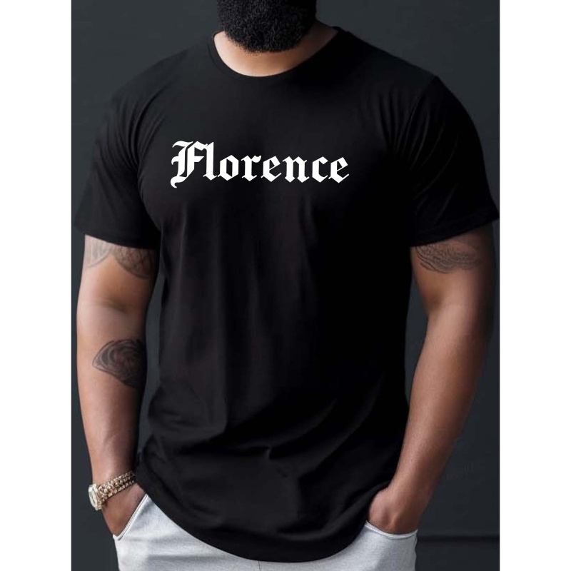 

Men's Casual Florence Print T-shirt - Lightweight Polyester, Short Sleeve, Round Neck, Summer Tee For Adults, Summer Casual Wear|minimalist Tee|lightweight Tshirt