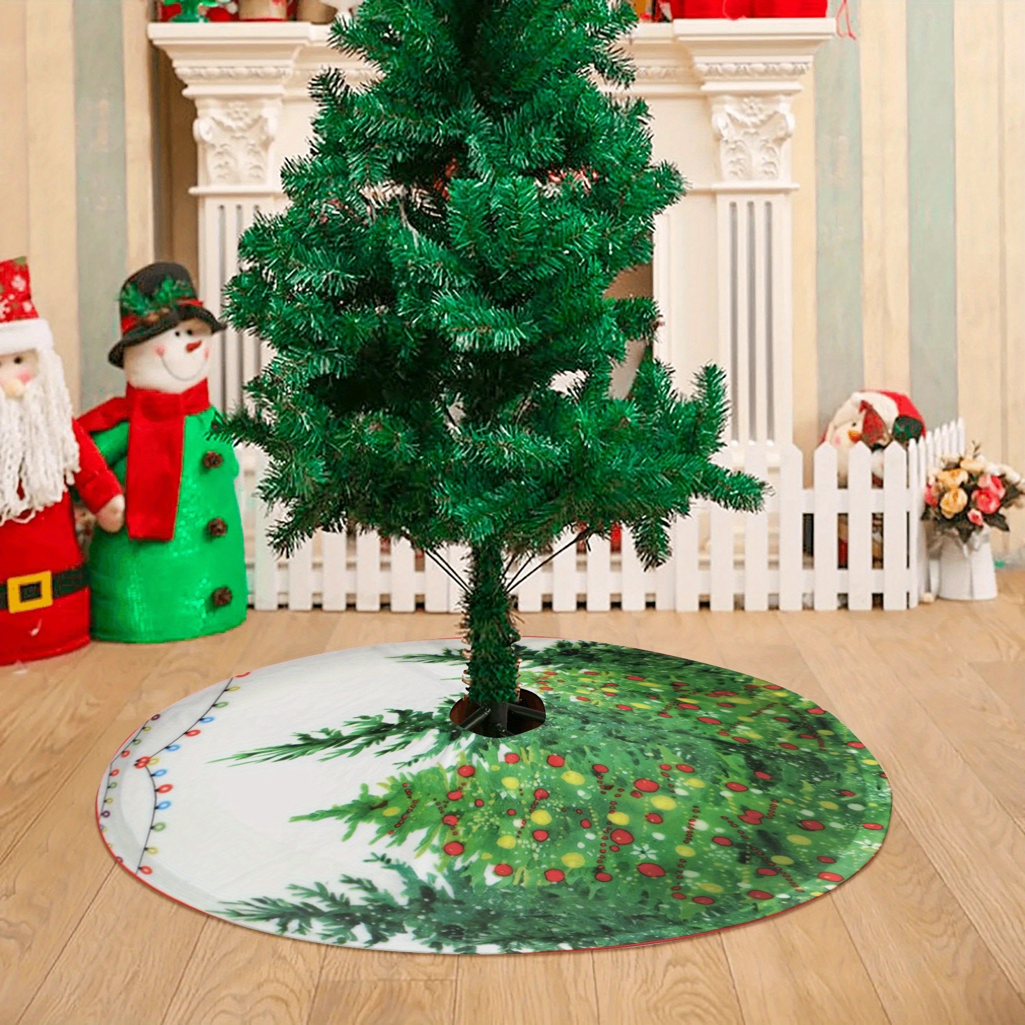 Christmas Tree Skirt 121cm Diameter Festive Tree Base Cover