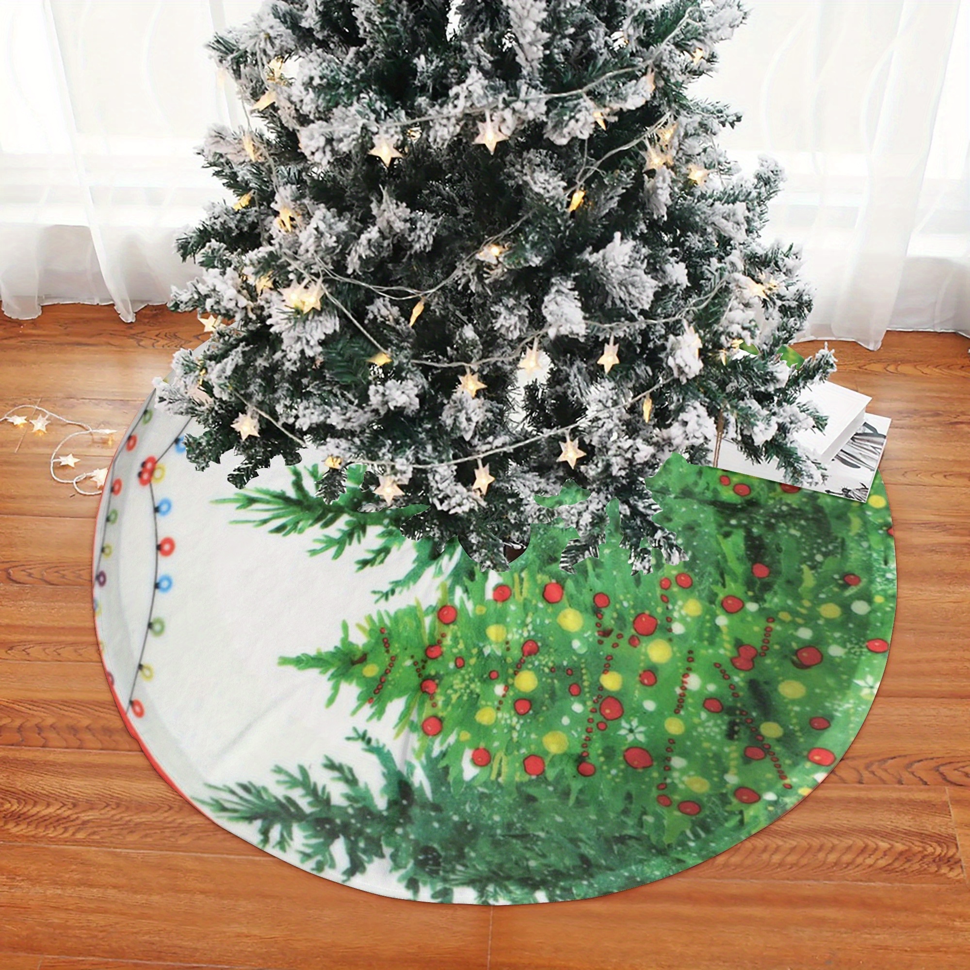 Christmas Tree Skirt 121cm Diameter Festive Tree Base Cover