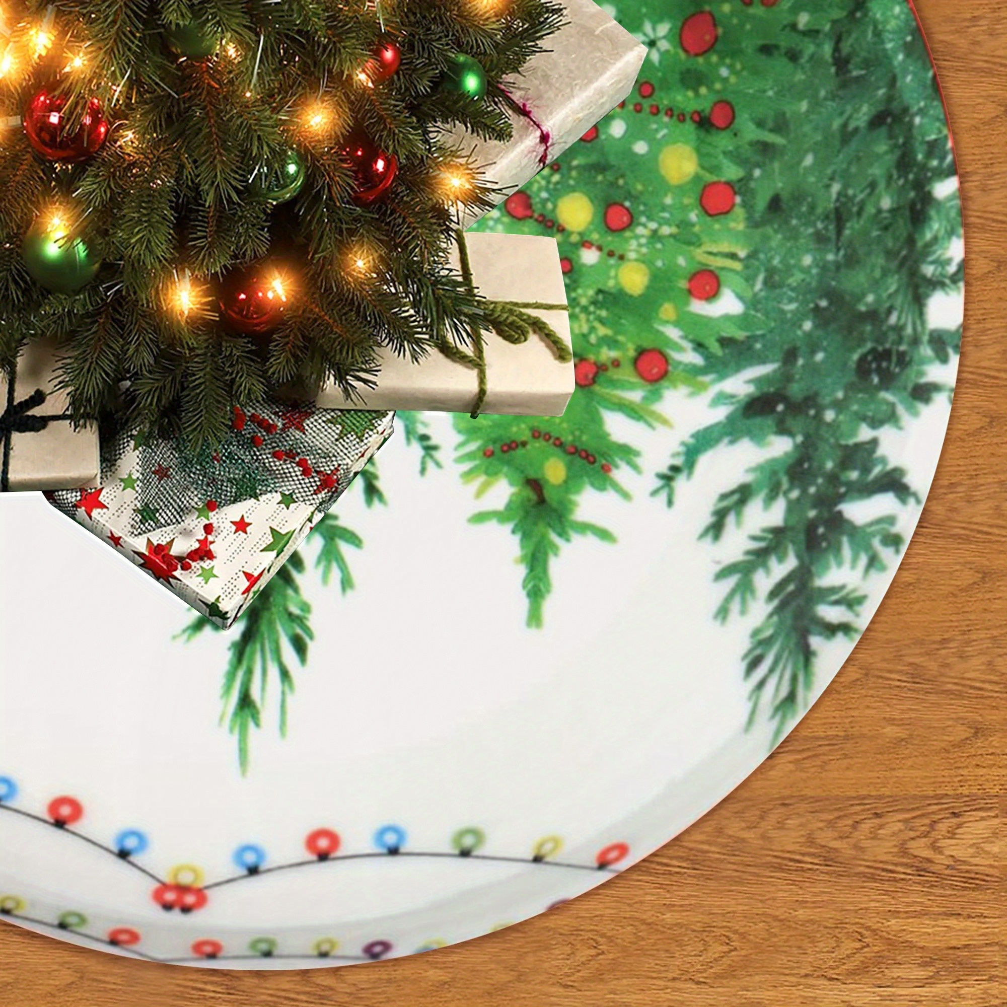 Christmas Tree Skirt 121cm Diameter Festive Tree Base Cover