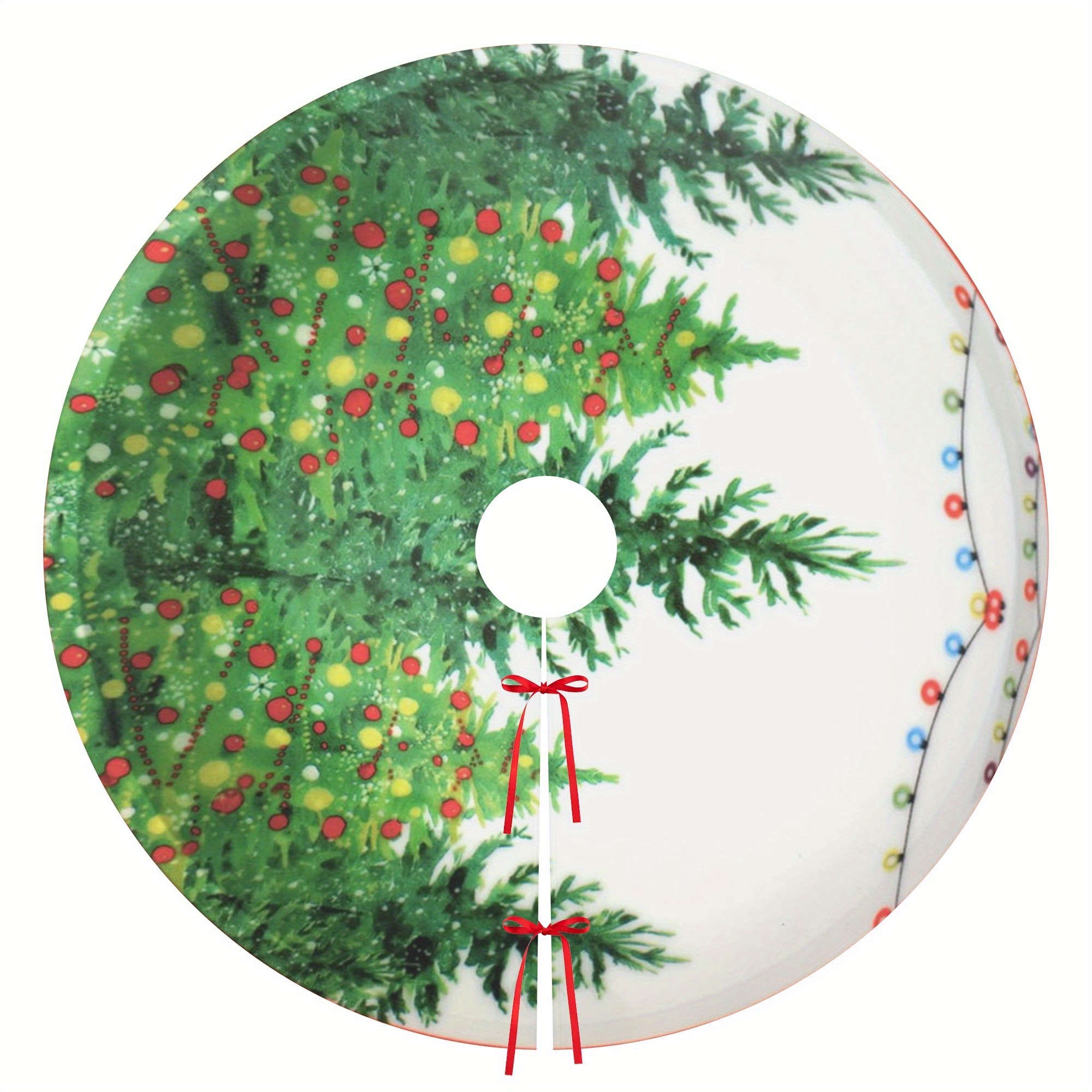 Christmas Tree Skirt 121cm Diameter Festive Tree Base Cover