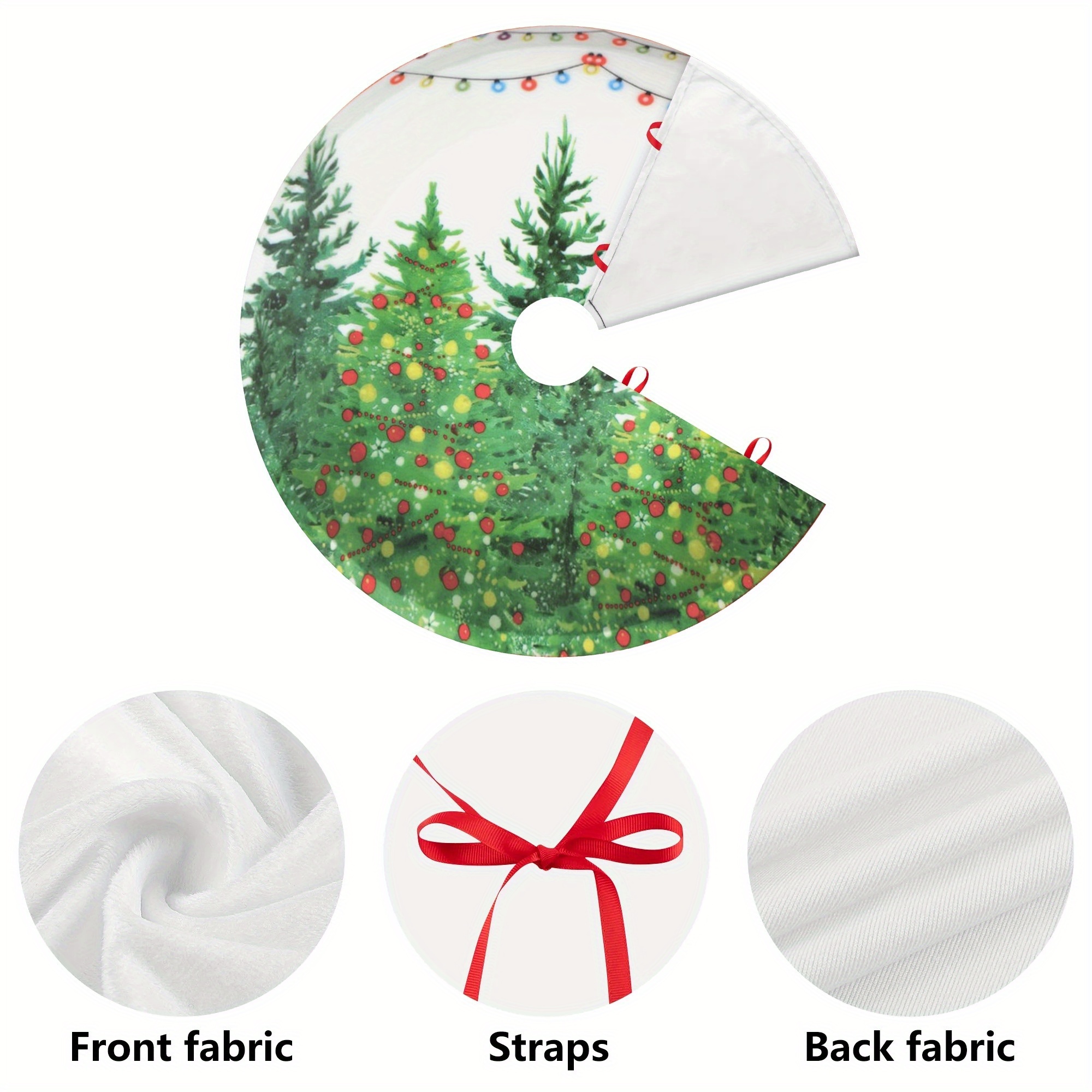 Christmas Tree Skirt 121cm Diameter Festive Tree Base Cover
