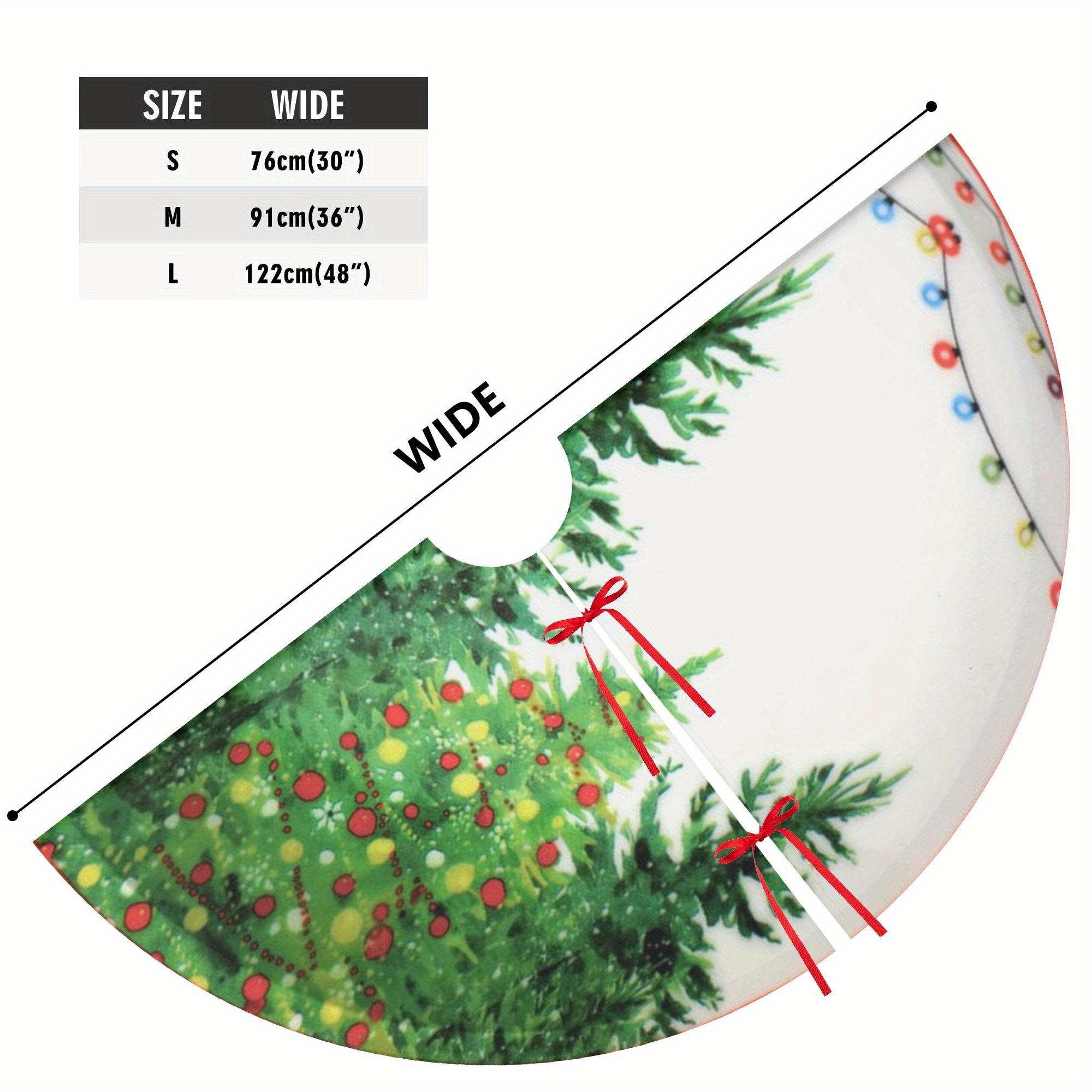 Christmas Tree Skirt 121cm Diameter Festive Tree Base Cover