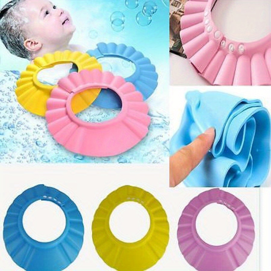 kids solid color shower bathing cap soft shower cap Temu