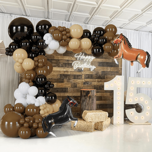 137pcs ball arch wreath set film balloon wind birthday party decoration farm event party decoration halloween decoration fall party decoration thanksgiving decoration