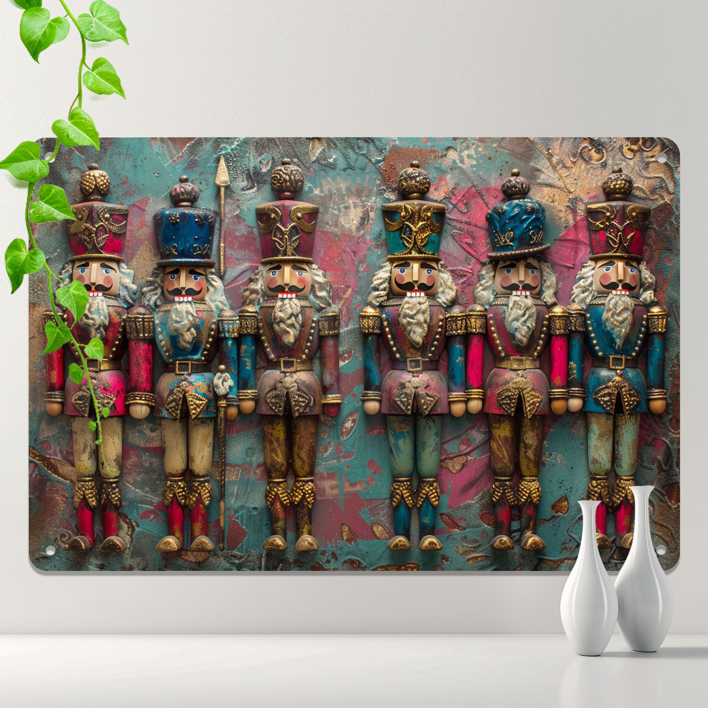 

Nutcracker Aluminum Wall Art - 8x12 Inch Vintage Metal Sign For Home, Office, Kitchen & Living Room Decor - Perfect For & Christmas Gifts
