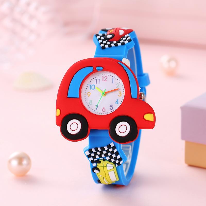 New 3d Pattern Cartoon Racing Car Fashion Watch
