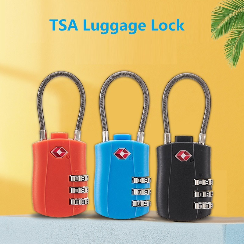 

Tsa Approved 3 Digit Combination Luggage Locks - Lightweight, Simple Vacation Style Plastic Padlocks For Suitcase, Backpack, Locker - Pink, Blue, Black - Wet Wipe Clean, Locking Feature