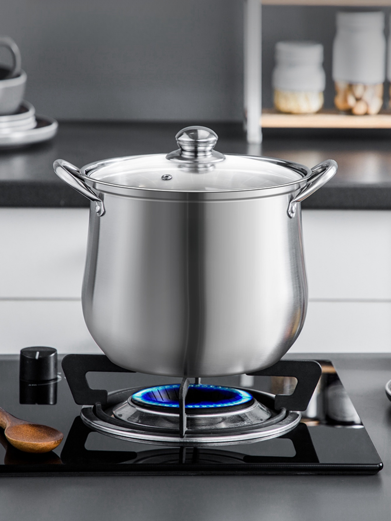 22cm 8 66inch heightened soup pot stainless steel household thickened large capacity soup   steaming saucepan induction cooker cooking pot gas stove universal details 0