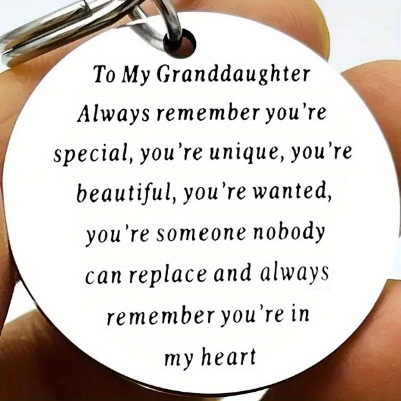 

2pcs To My Granddaughter Keychain Grandparents, Inspirational