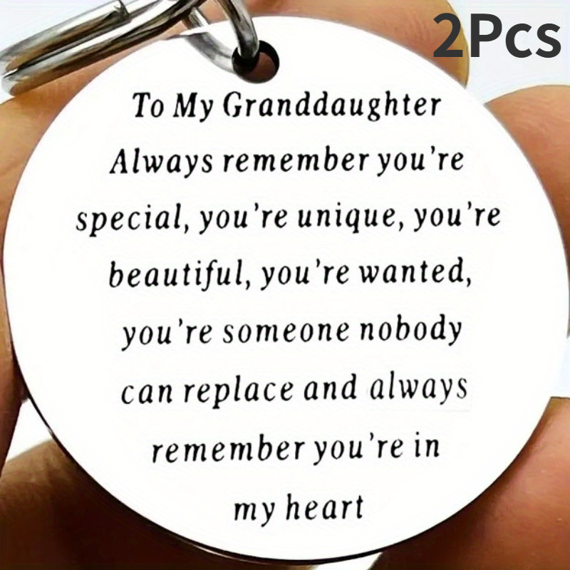 

2pcs To My Granddaughter Keychain From Grandparents, Inspirational Gifts