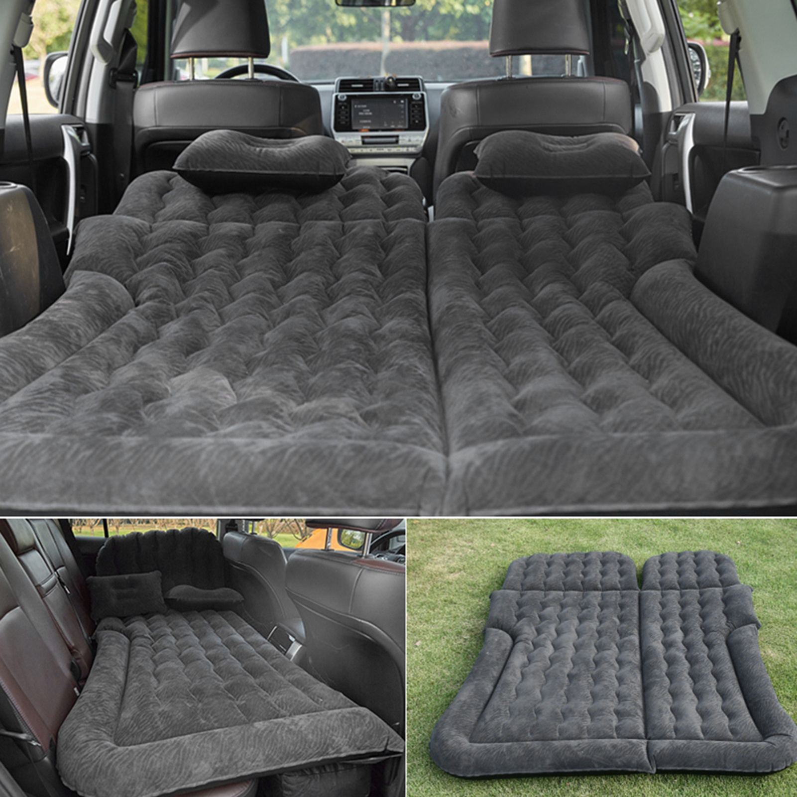 

- 2‑ In‑ 1 Multifunction Inflatable Travel Mattress Pvc Flocking Soft Sleeping Rest Cushion For Car Suv