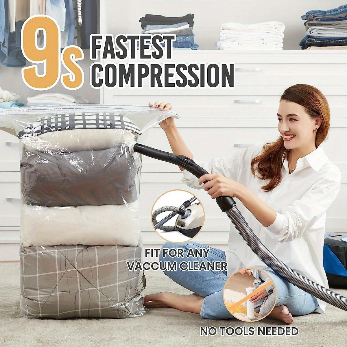 Compression Bags Large Vacuum Pack Bags 4Pcs Vacuum Storage Bags