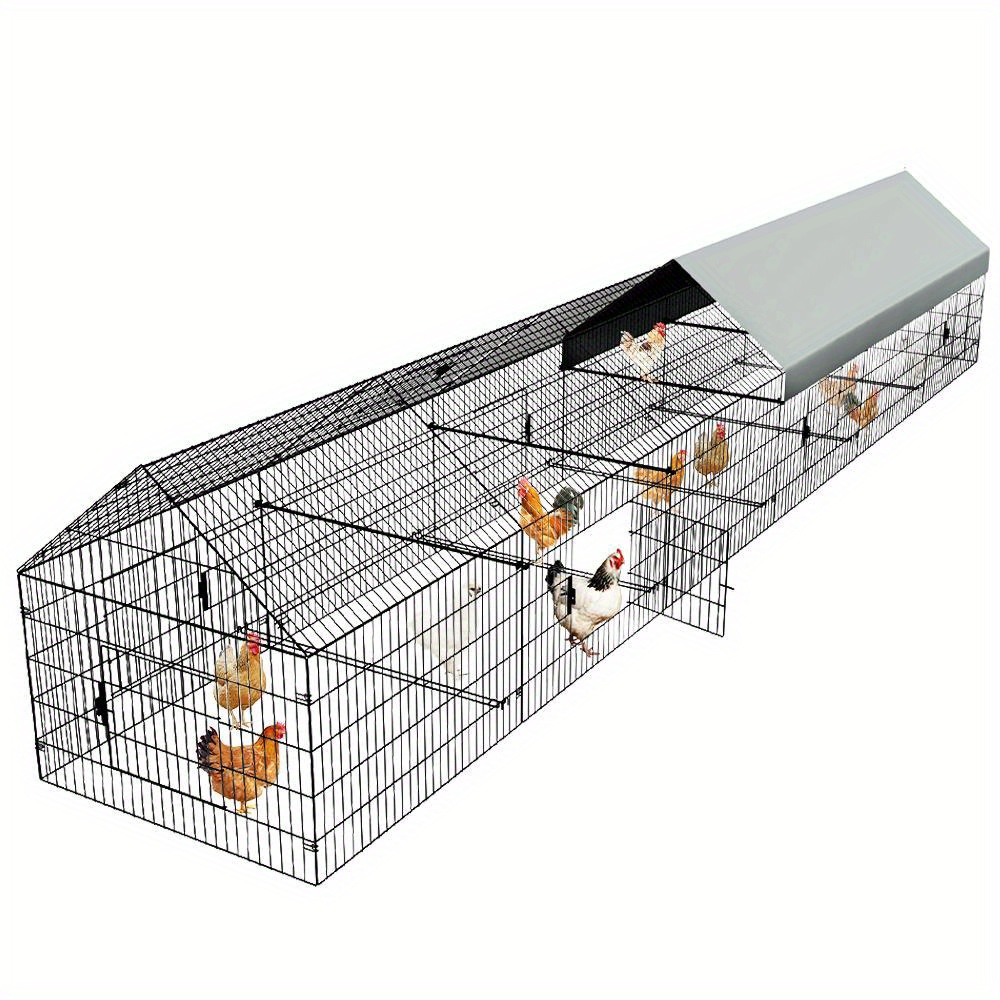 

252 X 40 X 40'' Pen Chicken Coop For Yard With Cover Outdoor Metal Tractor Cage Crate For Small Animals Chicken