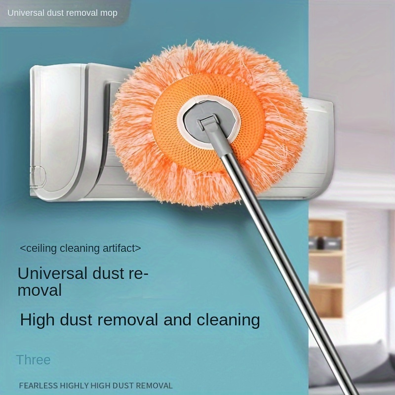 versatile ceiling mop flexible rotating design for easy dust wet cleaning on floors walls tiles glass cars details 3