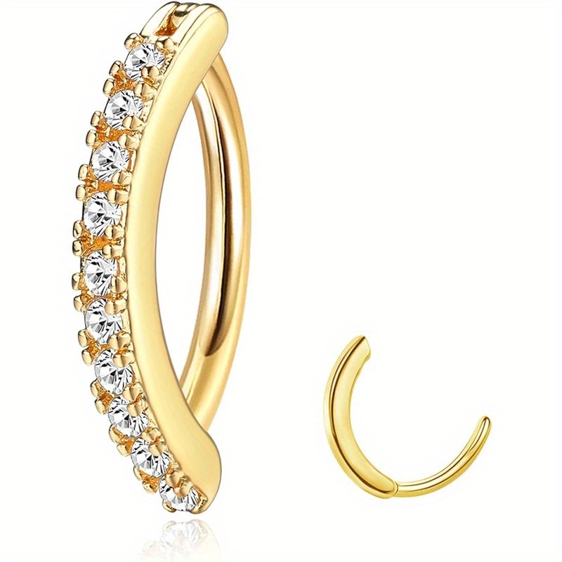 E-shop 1 Stück 14Gauge Clicker Bauchnabelringe Für Frauen Edelstahl Kubierte Zirkonia Opal Herz Gebogene Nabelringe Piercing Schmuck