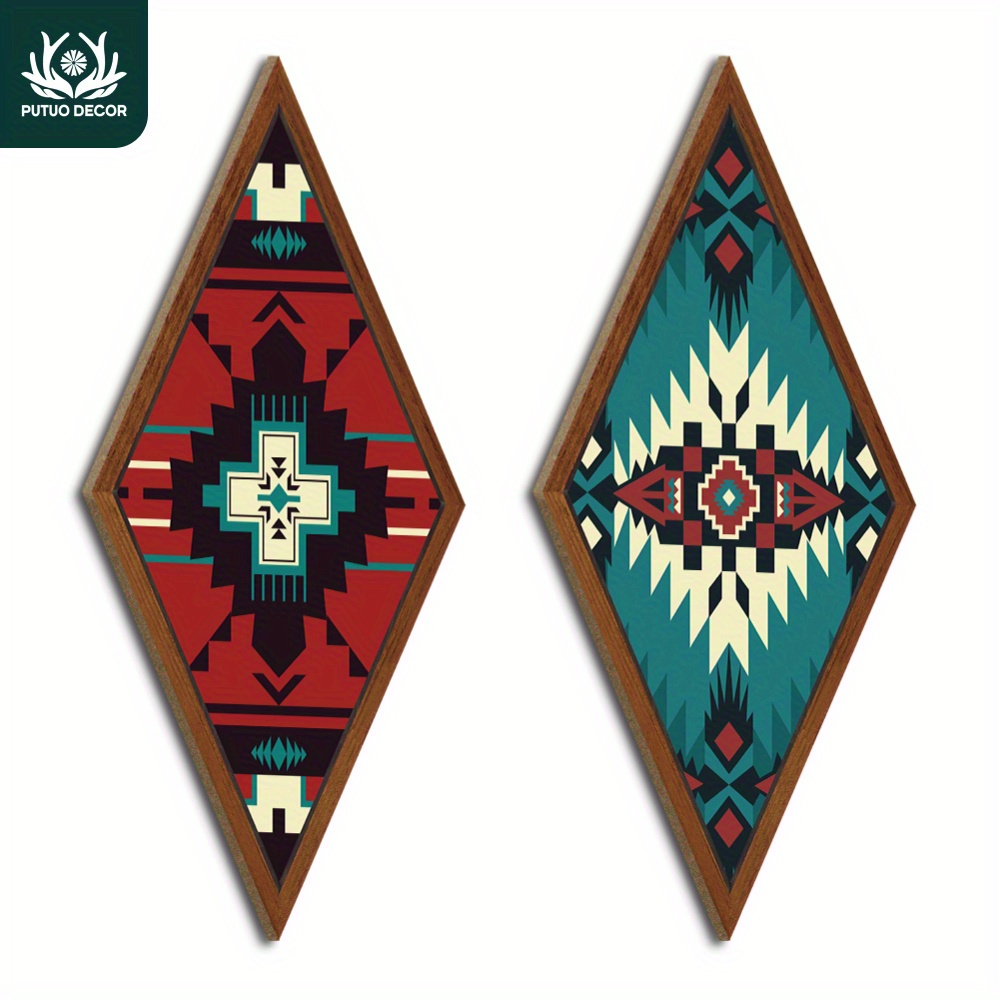 

2pcs Set - Quadrilateral Wooden , Hanging Decor For , , Bar, And -