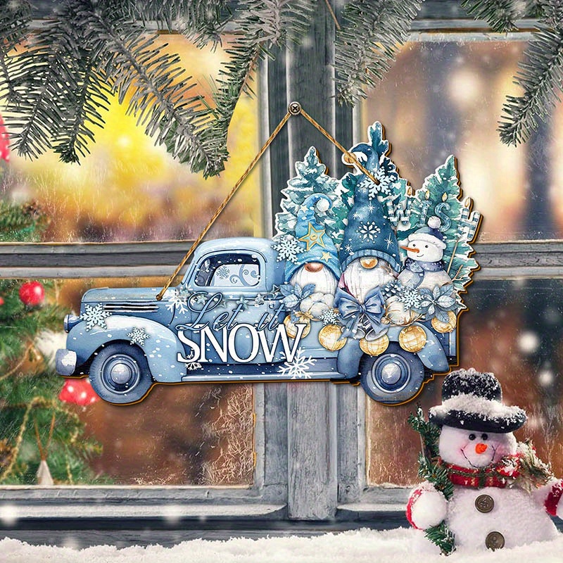 

& Snowman Wooden - For Decorations, No Needed