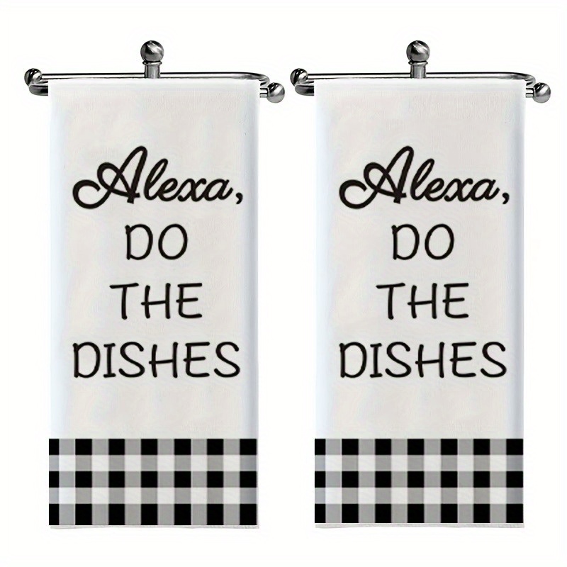 

2-piece Set Contemporary Kitchen Towels - Super Soft Polyester Dish Cloths With ", " Print, Machine Washable, Woven Oblong Character-themed Hand Towels For Home Decor, Neighbor, Friend, And Mom Gifts