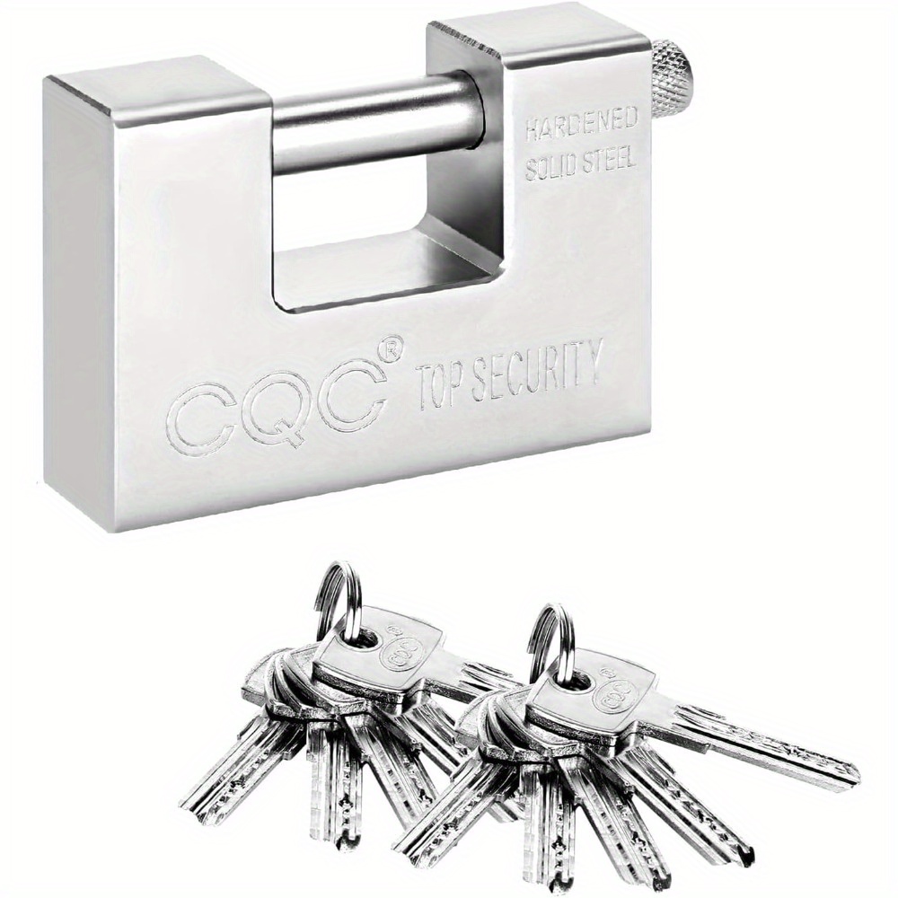 TEMU 10 Keys Heavy Duty Padlock 9.4x7x2.9cm Warehouse Container Security Lock Padlock Outdoor For Garage Shutter Padlock Gate Chain Gates Garages