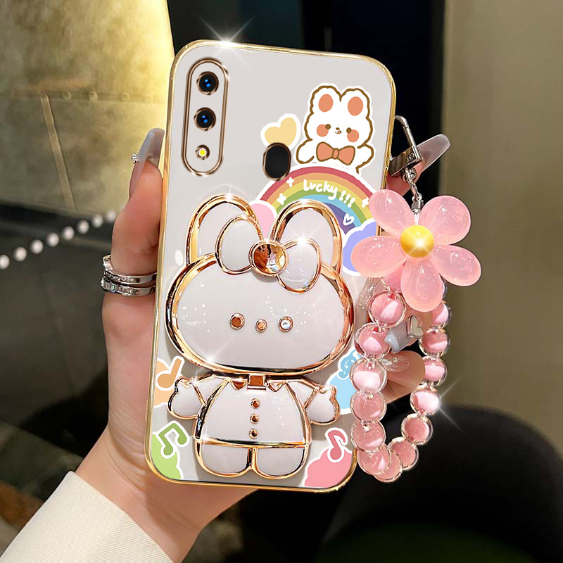 

A 20 A30 Holder Flower Bracelet Plating Phone Case For Samsung A20 A30 Soft Cover